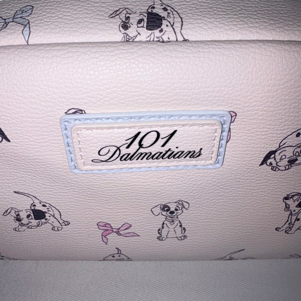 Disney Primark 101 Dalmatians Makeup Bag New Cream Puppy Print Bows Zip Pouch - Picture 5 of 11